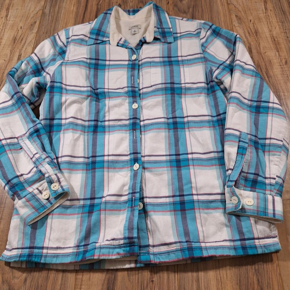 LL Bean Button Down Long Sleeve Plaid Shirt size small
